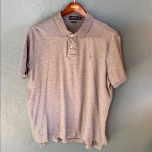 Grey Men’s Polo. Worn. 100% cotton. XL